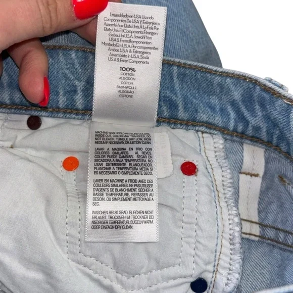 Snacks X Mother Just A Nibble Straight Leg Blue Jeans Womens 24  Western Preppy - Picture 12 of 16